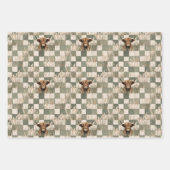 Masculine Grey Blue Checkered Highland Cow Geschenkpapier Set (Vorderseite 2)