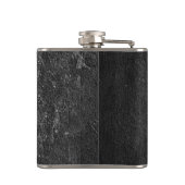 Masculine Grunge Slate Rock Design Name Monogram Flachmann (Rückseite)