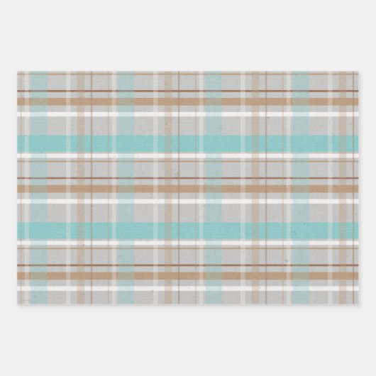 Masculine Kariert Tartan Mix n Match Geschenkpapier Set (Vorderseite 2)