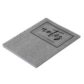 Masculine Light Grey Denim Print Classic Spiral Notizblock (Linke Seite)