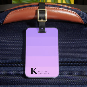 Masculine Lila Lilac Ombre Classic Monogram Gepäckanhänger