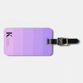 Masculine Lila Lilac Ombre Classic Monogram Gepäckanhänger (Vorderseite horizontal)