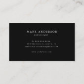 Masculine Marble Double Monogram Business Card Visitenkarte (Rückseite)