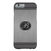 Masculine Monogram Black Steel Metallic Look