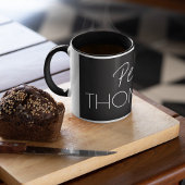 Masculine Monogram Black Tasse