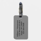 Masculine Monogram Führungskraft Style - Black Lea Gepäckanhänger (Rückseite vertikal)