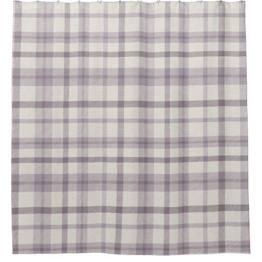 Masculine Muted Purple Plaid w/ Linen Texture Duschvorhang (Vorderseite)