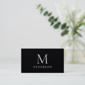 Masculine Personalisiert Double Monogram Visitenkarte (Stehend Vorderseite)