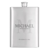 Masculine Personalisiert Monogramm und Name Trauze Flachmann (Vorderseite)