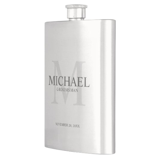 Masculine Personalisiert Monogramm und Name Trauze Flachmann (Links)