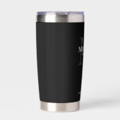 Masculine Personalisiert Monogramm und Name Trauze Thermobecher (Vorderseite)