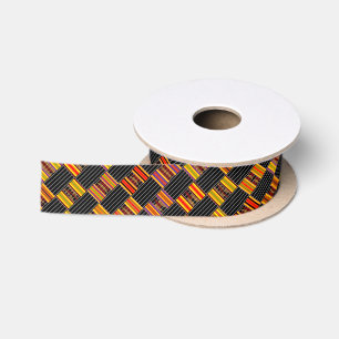 Masculine Pinstripes und Bright Kente Pattern Satinband