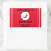 Masculine Red Hot Chili Sauce Pepper Rechteckiger Aufkleber (Tasche)