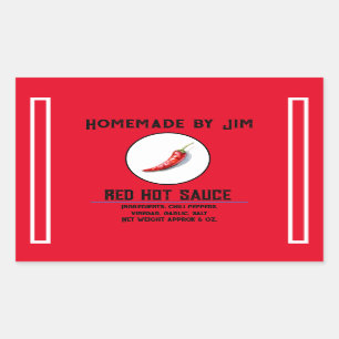 Masculine Red Hot Chili Sauce Pepper Rechteckiger Aufkleber