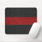 Masculine, rot und schwarz Leder, Monogramm-Maus-P Mousepad (Mit Mouse)
