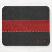 Masculine, rot und schwarz Leder, Monogramm-Maus-P Mousepad (Vorne)