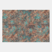 Masculine Rust Turquoise Patina Design Wrappine Geschenkpapier Set (Vorderseite)