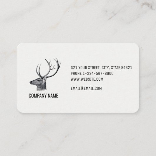 Masculine Rustic Hirschkopf Visitenkarte (Rückseite)