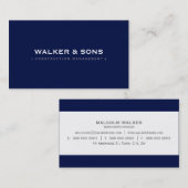 MASCULINE schlichte, dunkelmarineblau Visitenkarte (Vorne/Hinten)