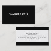 MASCULINE schlichtes Schwarz Visitenkarte (Vorne/Hinten)