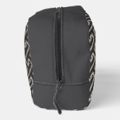 Masculine Schwarz Beige Maze Pattern Waschbeutel (Rechts)