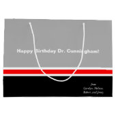 Masculine Schwarz Grau und Rot Große Geschenktüte (Rückseite)