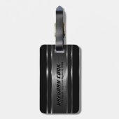 Masculine Slick Moderne Imitate Metallische Streif Gepäckanhänger (Rückseite vertikal)