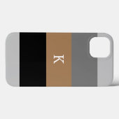Masculine Stripe Mit Monogramm Case-Mate iPhone Ca Hülle (Rückseite (Horizontal))