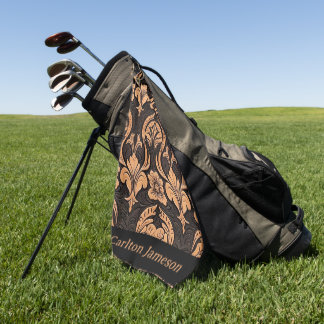 Masculine Toolted Leather Western Style Custom Golfhandtuch