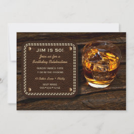 Masculine Whiskey Scotch Wood Leather Einladung