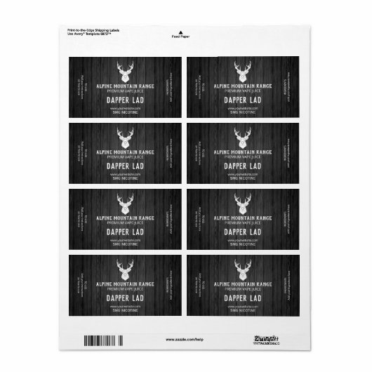 Masculine Wood Nicotine Vape E Juice Labels (Vorne)