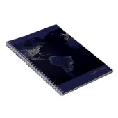 Masculine World Map Black Stilvolle Passhülle Notizblock (Rechte Seite)