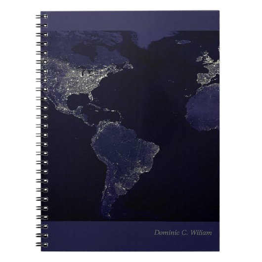 Masculine World Map Black Stilvolle Passhülle Notizblock (Vorderseite)