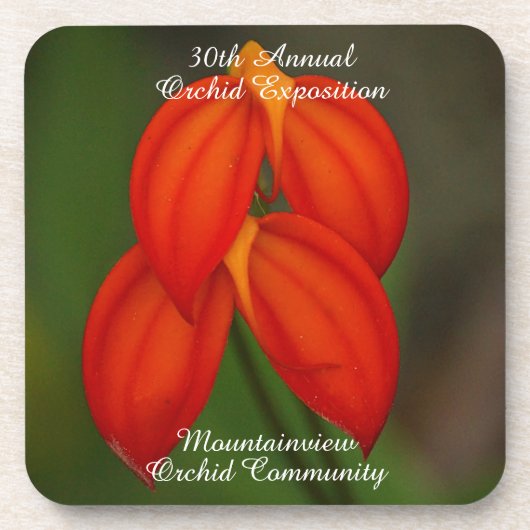 Masdevallia ignea Orchidee Getränkeuntersetzer (Vorderseite)