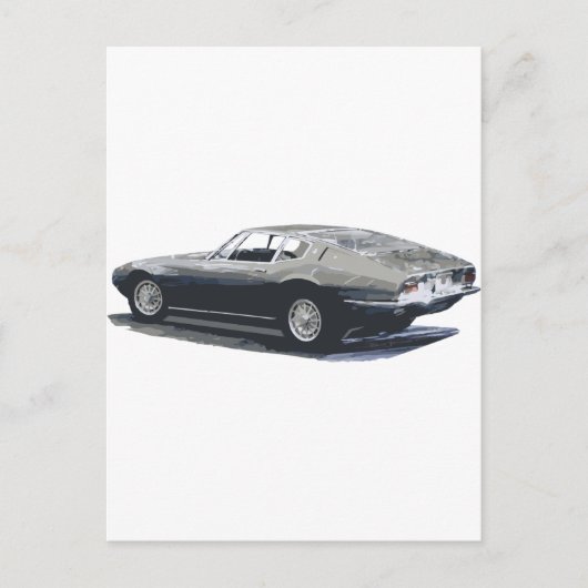 Maserati Ghibli Classic Zeichnend Postkarte (Vorderseite)