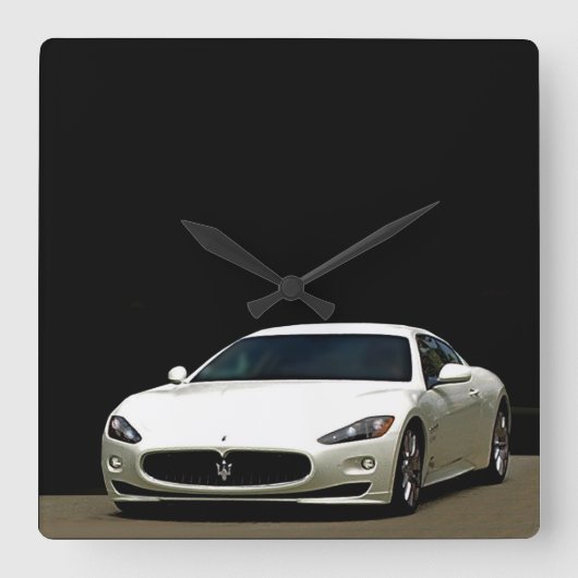 Maserati GranTurismo CLOCK Quadratische Wanduhr (Vorderseite)