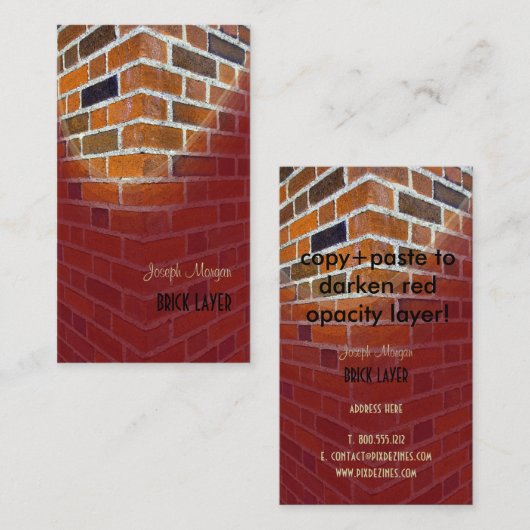 Masern, Steinarbeiter Visitenkarten Visitenkarte (Vorne/Hinten)