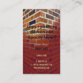 Masern, Steinarbeiter Visitenkarten Visitenkarte (Rückseite)