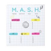 MASH Game, 90er Gastgeschenk Notizblock (Vorderseite)