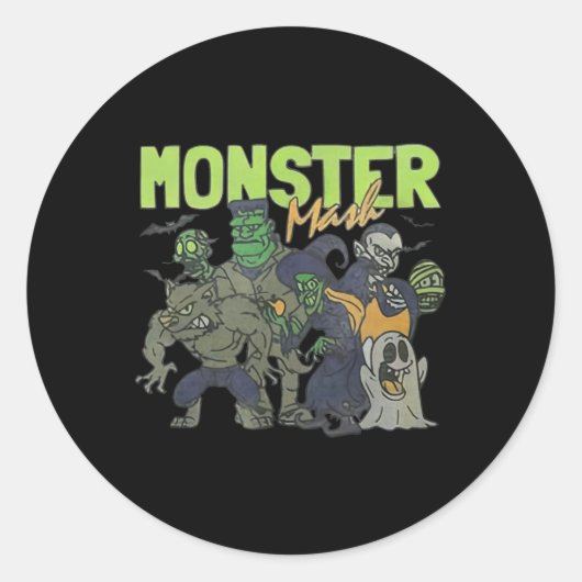Mash Vintag Ghost Halloween Funny Runder Aufkleber (Vorderseite)