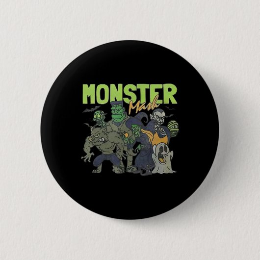 Mash Vintage Geist Halloween Lustig Button (Vorderseite)