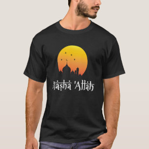 Masha Allah Halbmond-Moschee Islamisches Design Mu T-Shirt