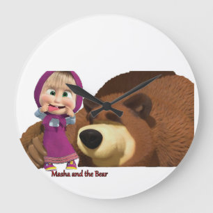 Masha and the Bear Große Wanduhr
