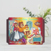 Masha und 3 Bären Einladung (Stehend Vorderseite)