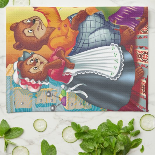 Masha und 3 Bären Geschirrtuch (Gefaltet)