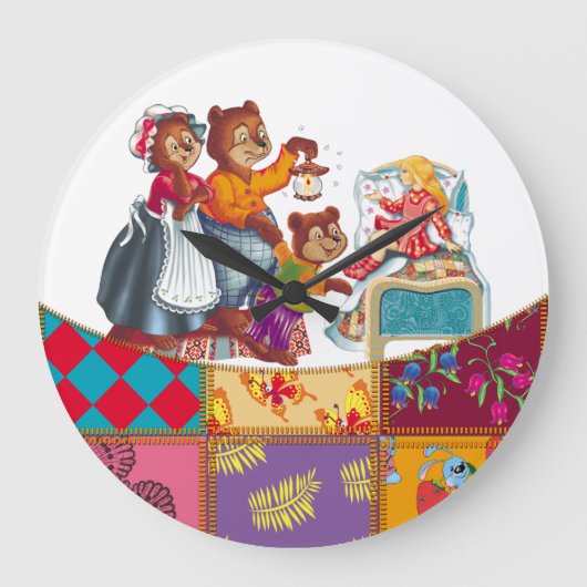 Masha und 3 Bären Große Wanduhr (Vorderseite)