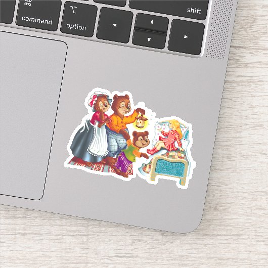 Masha und 3 Bären. Tierfamilie. Aufkleber (Detail)