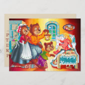 Masha und 3 Märchenbären Einladung (Vorne/Hinten)