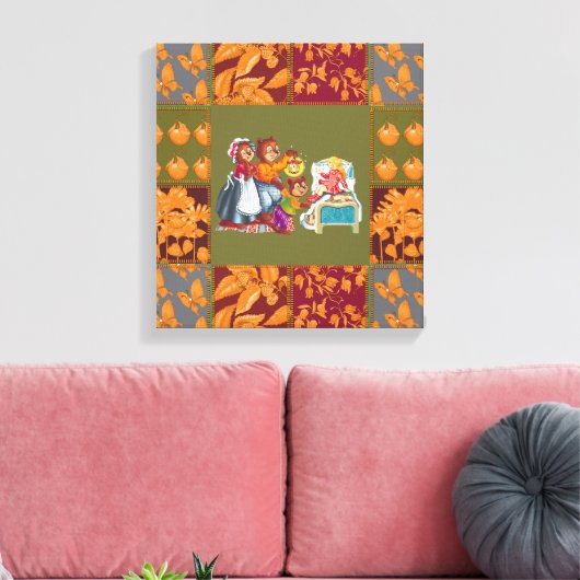 Masha und 3 Märchenbären Leinwanddruck (Insitu (Wohnzimmer))