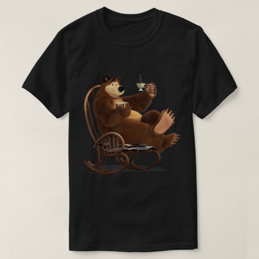 Masha und der Bär fünf Uhr T - Shirt (Design vorne)